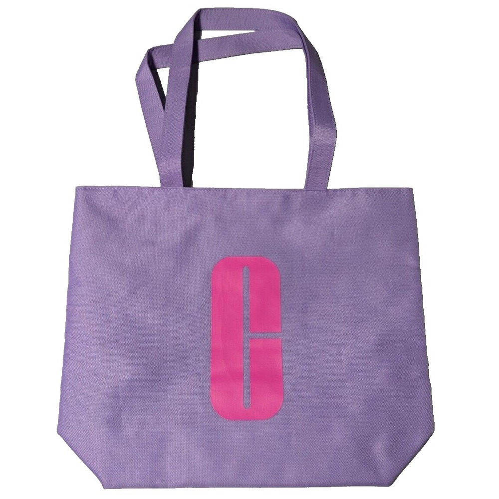 CLINIQUE Women Makeup Lipstick Logo Lined Purple Travel Tote Bag‎